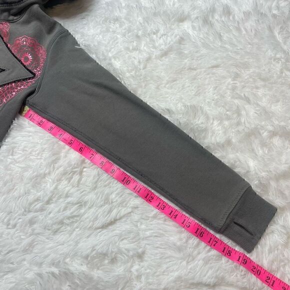 Ivivva Girls Size 10 Gray Pink Full Zip Scuba Hoodie SweatshirtâJacketâCoat - Picture 12 of 13